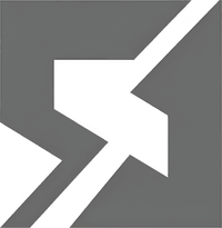 Минималистичный абстрактный логотип компании Онлайн Кинодом в серых тонах на белом фоне